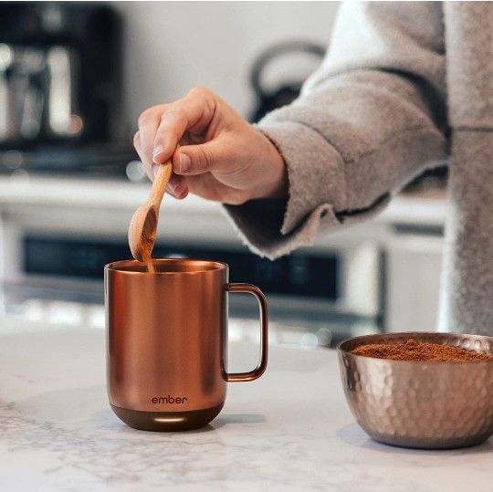 Ember Temperature Control Smart Mug 2, 10 oz, Copper, 1.5hr Battery Life App Controlled