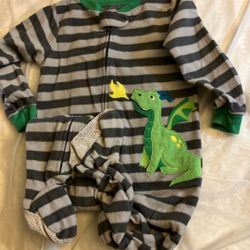 Baby Boys Size 2t Dragon Fleece Pajamas Footed Pj 