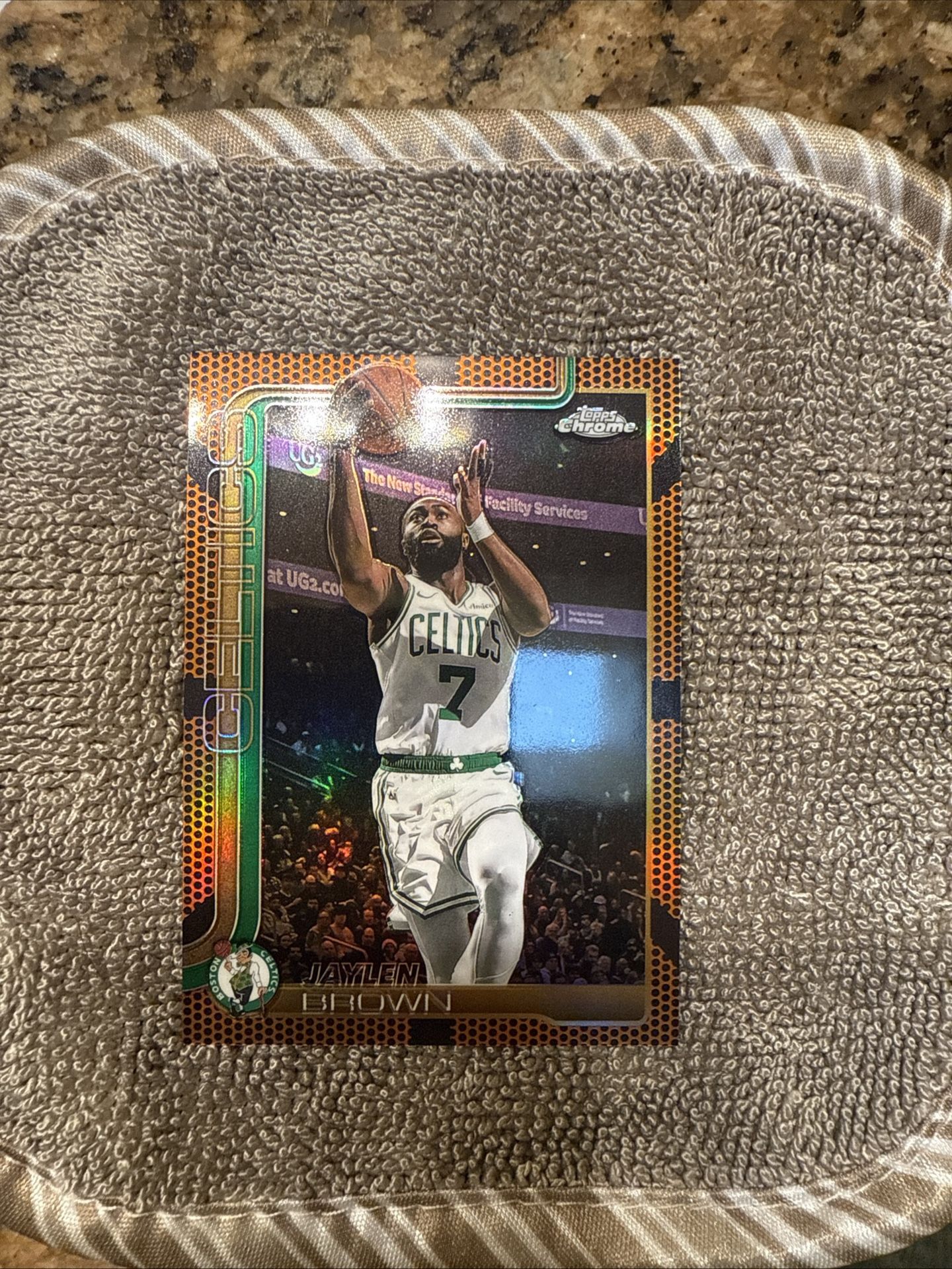 2025-26 Topps Chrome Jaylen Brown Basketball Refractor Card Boston Celtics