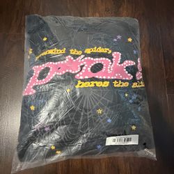 Black and pink spider hoodie size Large