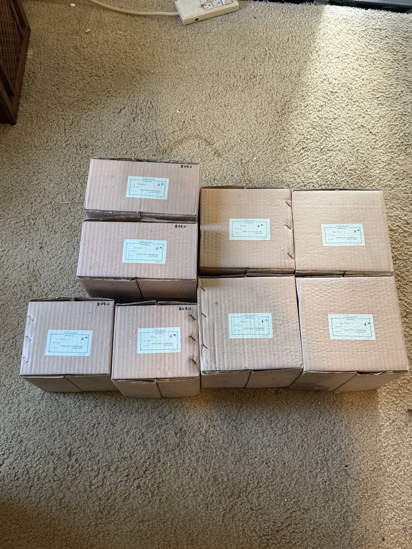 Vintage 32 Piece Noritake Primrose Crystal Set – NEW in Box 1960s-70s