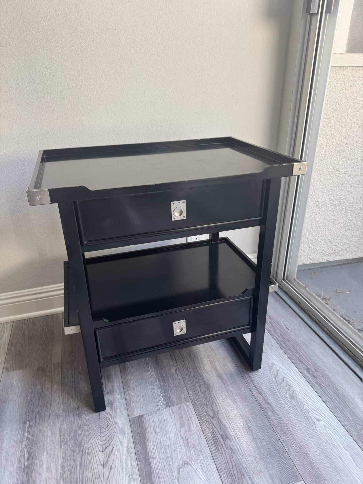 Black Accent Table with Drawers