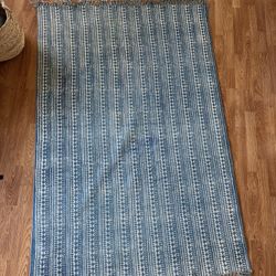 Flatweave indigo rug 4x6