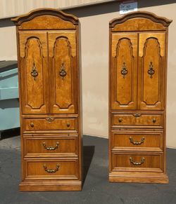 Antique walnut pier cabinets