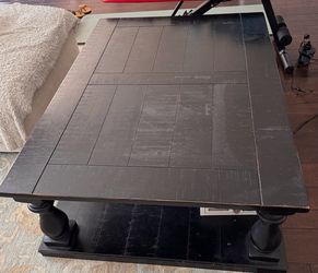 Distressed Large Black Coffee Table