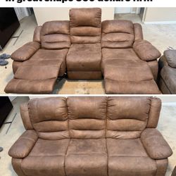 Brown Reclining Sofa