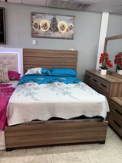 6 pcs complete bedroom set including mattress and box spring NEW