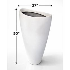 50” Tall White planter