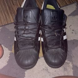 Adidas Shell Toes Black White Stripes