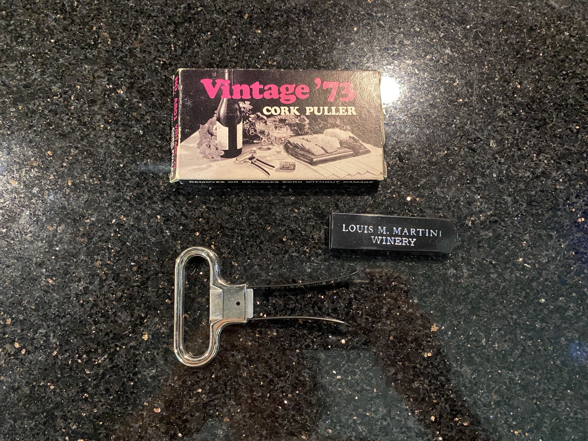 Vintage 73 Cork Puller w/Storage Sheath Franciscan Vineyards With Original Box