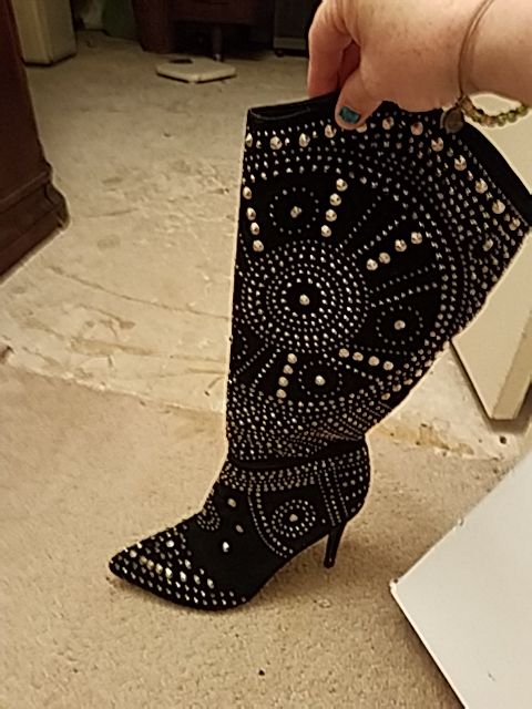 studded high heel boots size 10