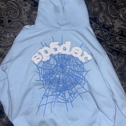 Sky blue Sp5der Web Hoodie