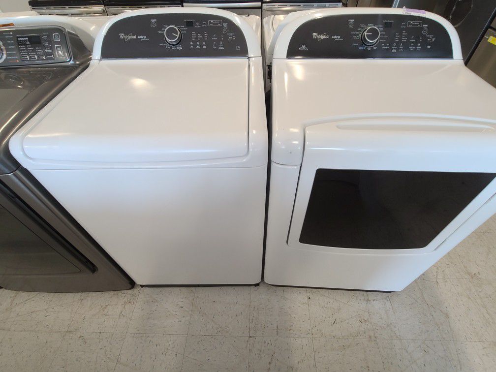 Whirlpool tap load washer and electric dryer set used in good condition with 90 days warranty