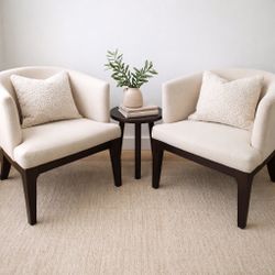 West Elm Oliver Chairs in Cream