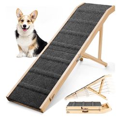 Tsukiko Long 64” Foldable Pet Ramp With 6 Adjustable Heights