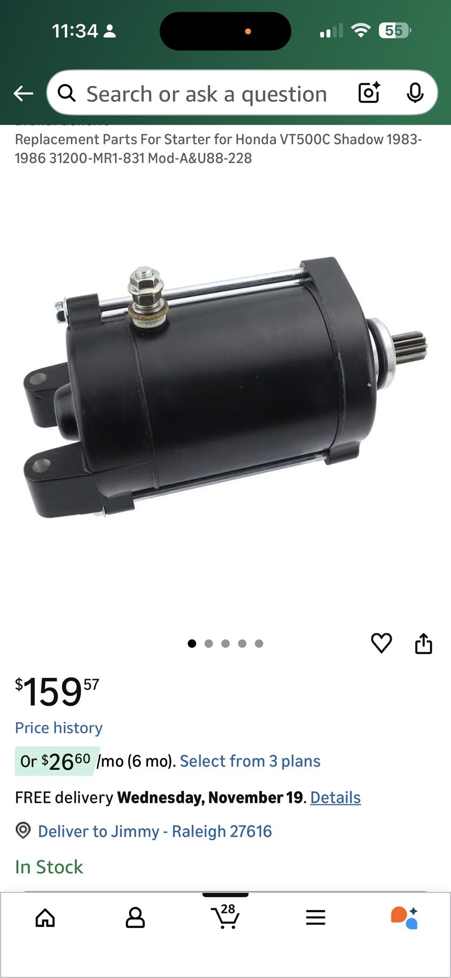 Replacement Parts For Starter for Honda VT500C Shadow 1(contact info removed) 31200-MR1-831 Mod-A&U88-228