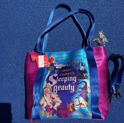 Disney parks Harveys sleeping beauty poster tote bag