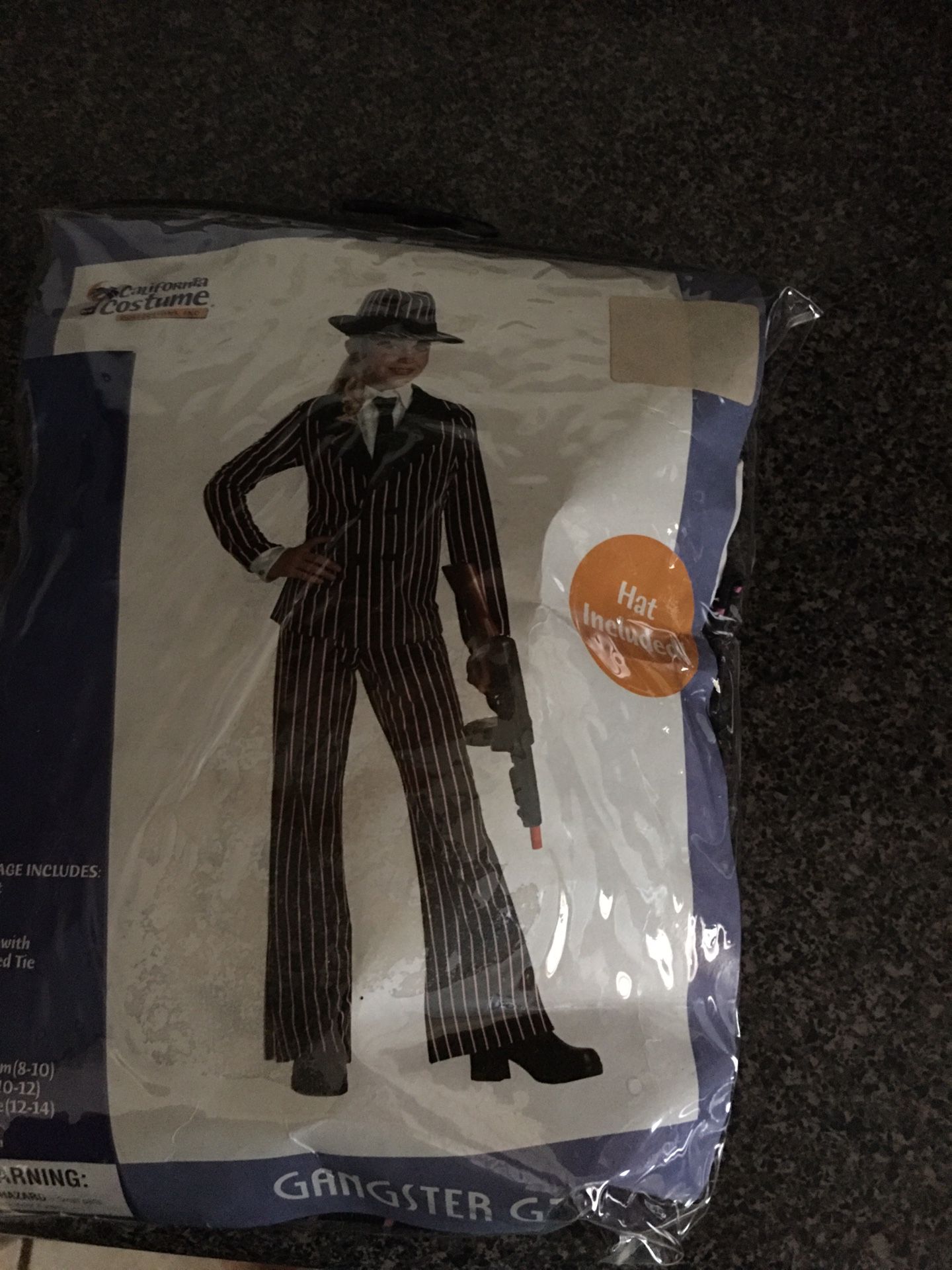 Halloween Gangster Girl costume, L, 10-12 child