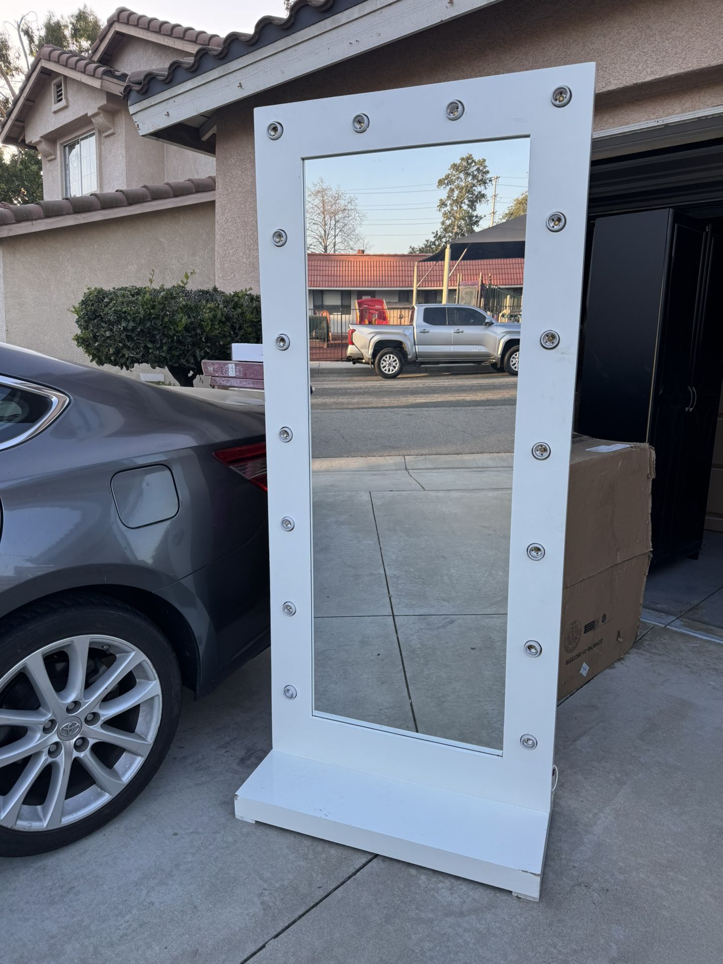 White tall vanity Mirror