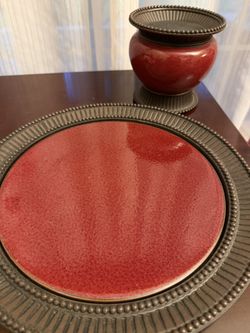 Partylite Platter & 3wick Stand