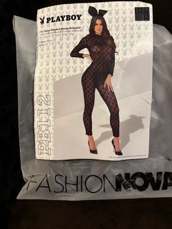 Playboy 2PC Sheer Bunny Bodysuit Set