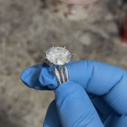 Brand New Large Round Cut Diamond Engagement Ring w/ Pave Band – Luxury Statement Ring 💎