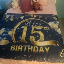 Happy Birthday Banner 🩵💙🩷🩷 15th 