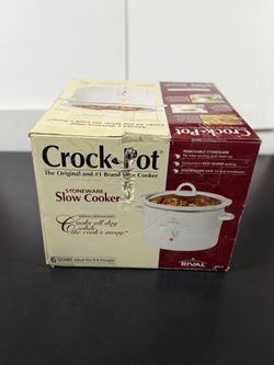Vintage Rival Crock-Pot 6 Quart Stoneware Slow Cooker White Slow Cooker w Original Box