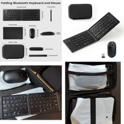 Foldable keyboard and mouse