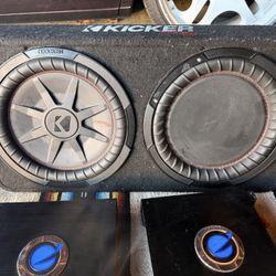 Kicker CompRT 12 Enclosed Sub + 2× Planet Audio 1500W Mono Amps — Good Condition”