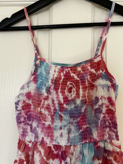 Tie dye strap summer dress