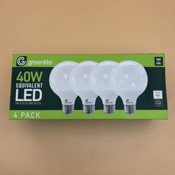 Greenlite G25 LED Globe Bulbs 5W=40W – 450lm, E26 Base, Damp Rated – 4-Pack