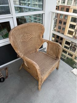 Natural Wicker Patio Armchair