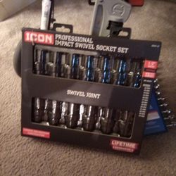 Ico And Professional Impacts Whipple Socket Set Swivel Joint 1/2 All Metric