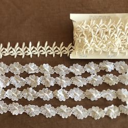 About 8 Yards Of Embroidered Lace Appliqués From Bridal Dress Making