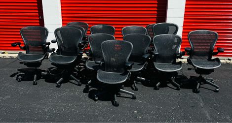 HERMAN MILLER AERON OFFICE CHAIRS – SIZE B (FULLY LOADED) (10+ AVAILABLE)