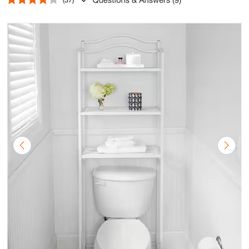 HOUSEHOLD ESSENTIALS 23.5 in. W x 65.5 in. H x 11 in. D White Over-the-Toilet Storage