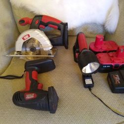 Ultra Steel Circular Saw, Sander, Flash Light All 18 Volt Includes (2) Batteries and Charger