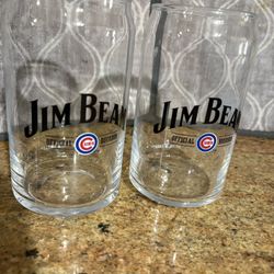 Chicago Cubs Jim Beam Beer Can Style Glasses Limited Ed.