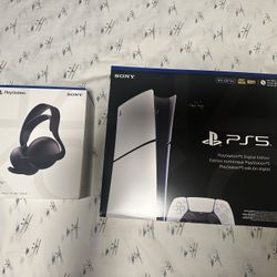 Ps5 With Elite Gaming Headset Both Brand New In Box.