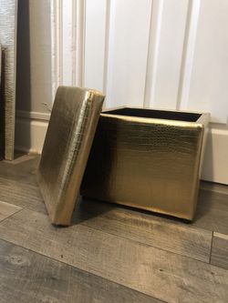 Gold Storage Ottoman