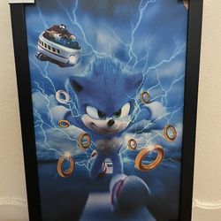 Framed Sonic The Hedgehog Wall Decor 