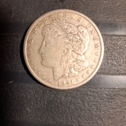 1921 S Morgan silver dollar, good