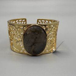 New! Brass & Labradorite Bangle 