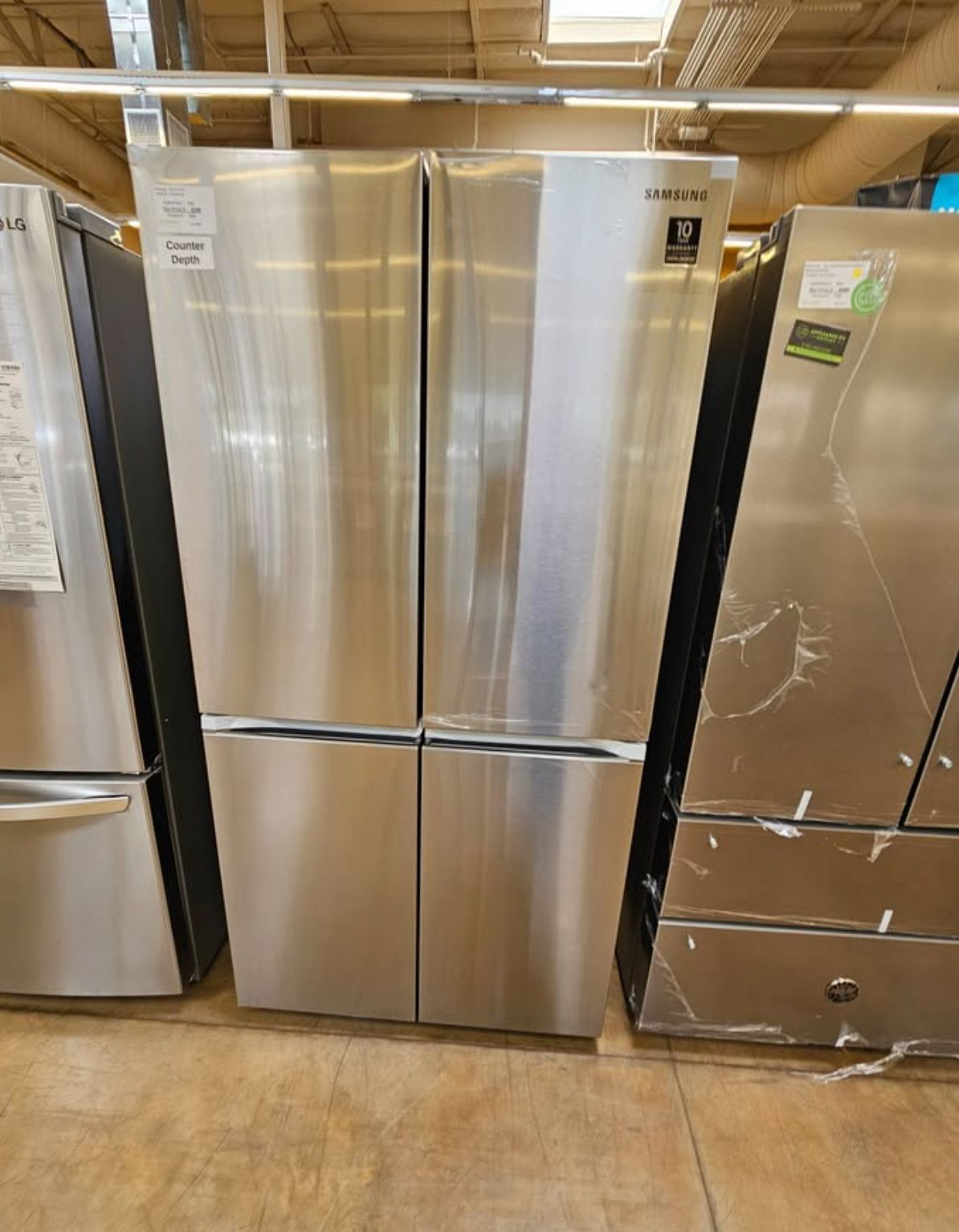 Refrigerator 4 door stainless steel 36 inch wide