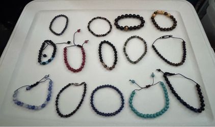 Lot of 14 Beaded Stretch & Adjustable Bracelets