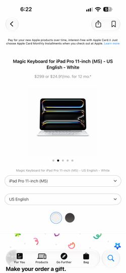 Magic Keyboard for iPad Pro 11” (M5) English White