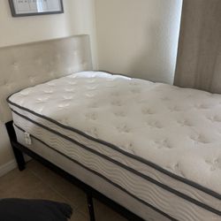 Twin XL Bed Frame + mattress & Desk