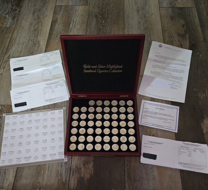 Gold & Silver Highlighted State Quarters Collection PAID $915 ASKING $600