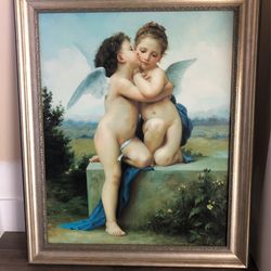 2 Ángel Frames, 2 Cuadros De Pintura De Ángel